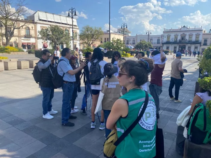Vrijwilligster Elisa op internationale observatie met La Red Solidaria in Morelia, Michoacán Vrijwilligster Elisa op internationale observatie met La Red Solidaria in Morelia, Michoacán